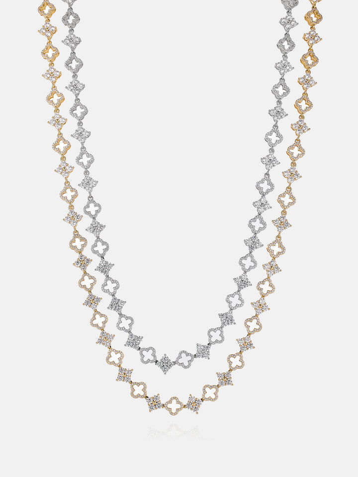 Moissanite Double Four Leaf Clover Chain