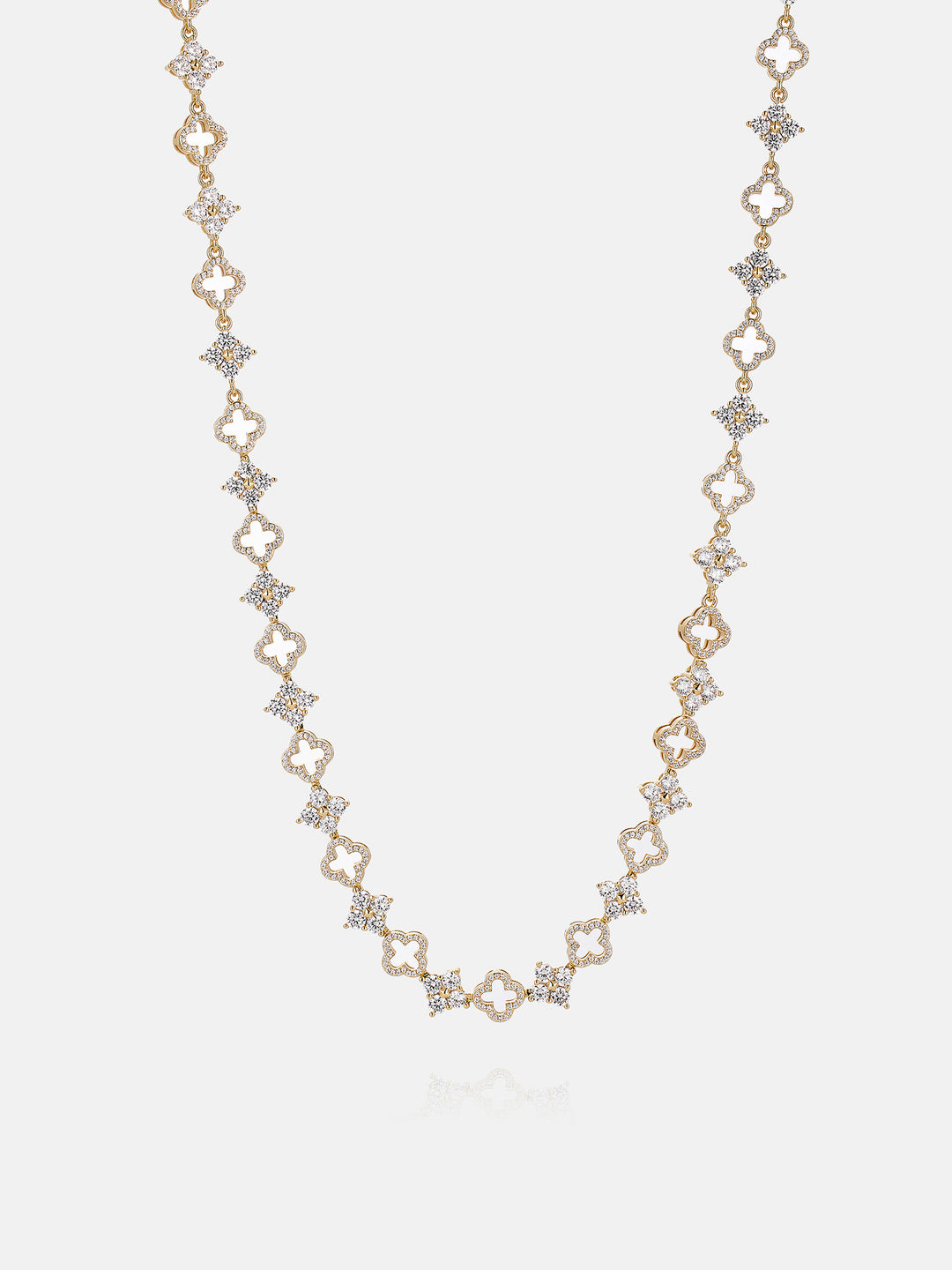 Moissanite Double Four Leaf Clover Chain