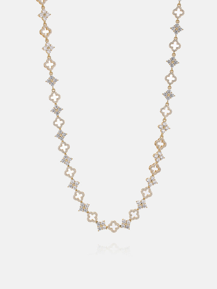 Moissanite Double Four Leaf Clover Chain