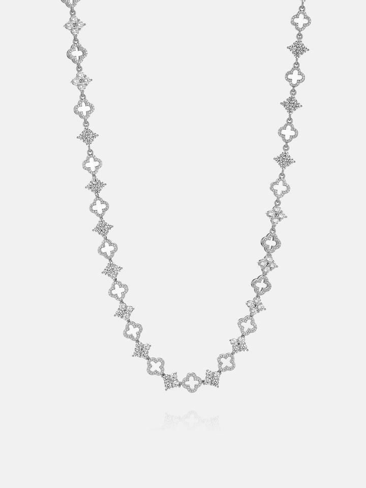Moissanite Double Four Leaf Clover Chain