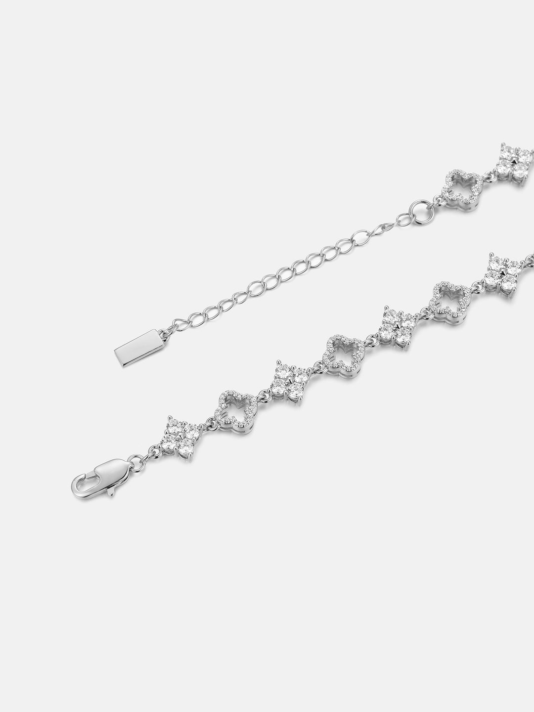 Moissanite Double Four Leaf Clover Chain