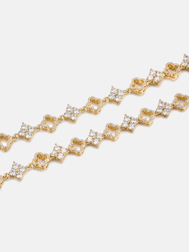 Moissanite Double Four Leaf Clover Chain