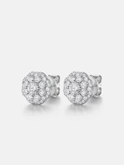 Moissanite Double Layer Blossom Cluster Earrings