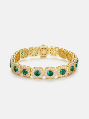 Moissanite Emerald Cushion Cut Bracelet