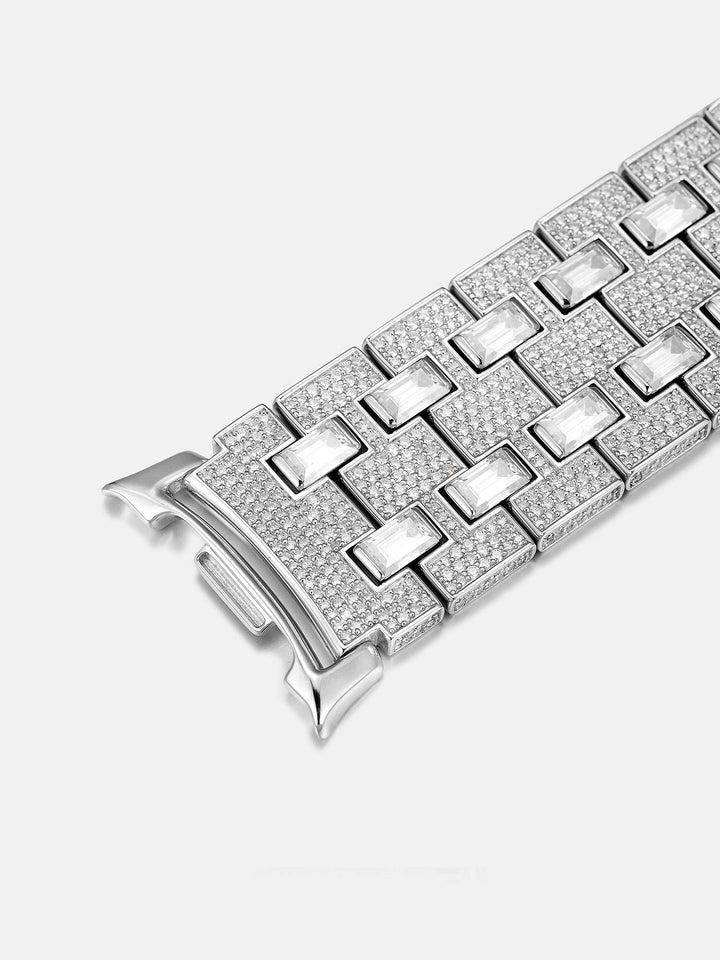 Moissanite Emerald & Round Cut Band For 46mm Galaxy Watch 8 Classic