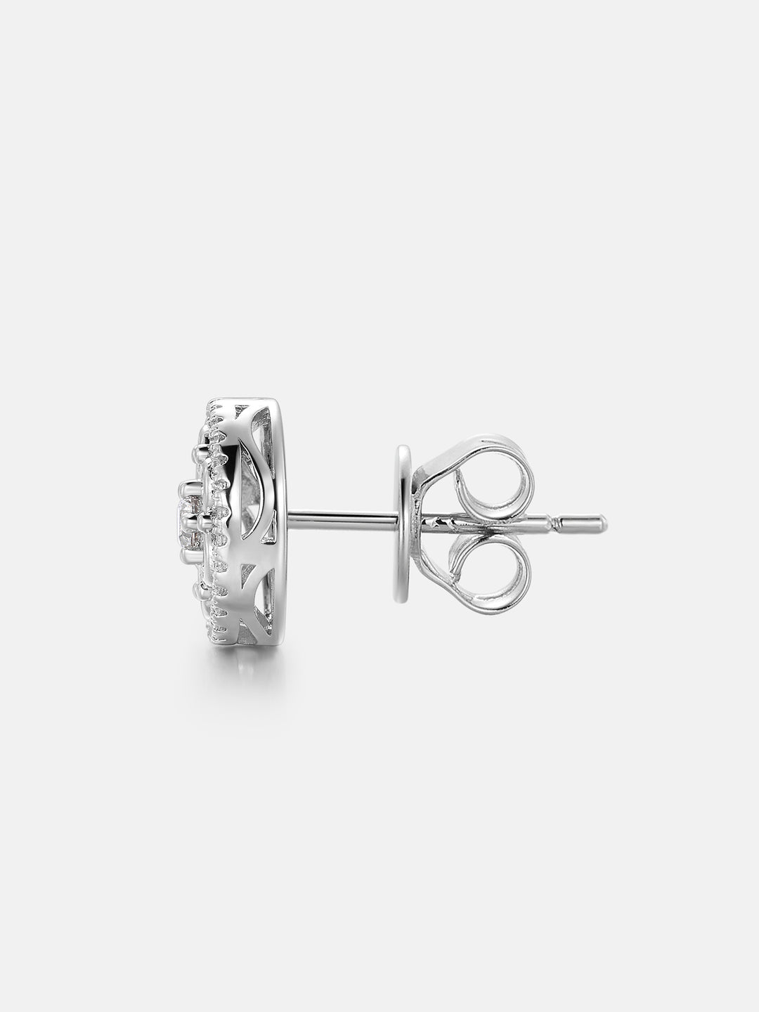 Moissanite Floral Halo cluster Stud Earrings