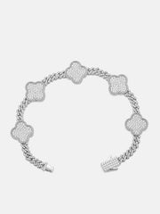 S925 Moissanite Four Leaf Clover Cuban Bracelet Or Chain