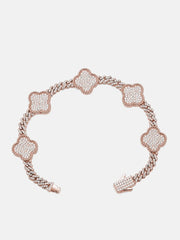 S925 Moissanite Four Leaf Clover Cuban Bracelet Or Chain