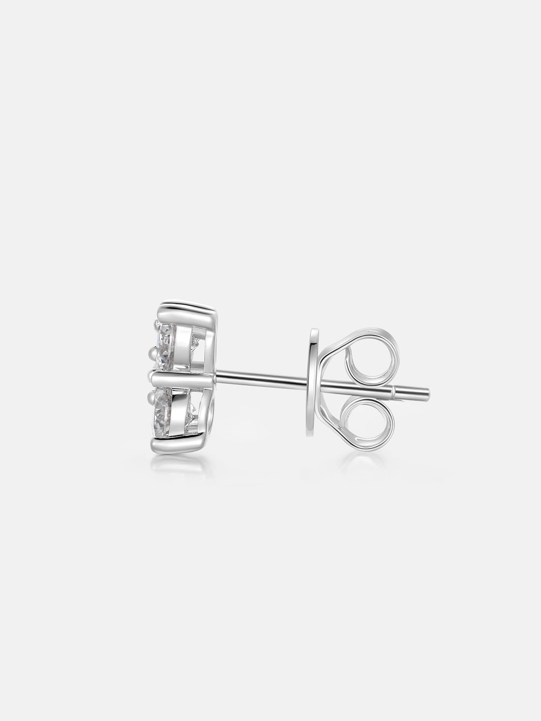 Moissanite Four Leaf Clover Petal Stud Earrings