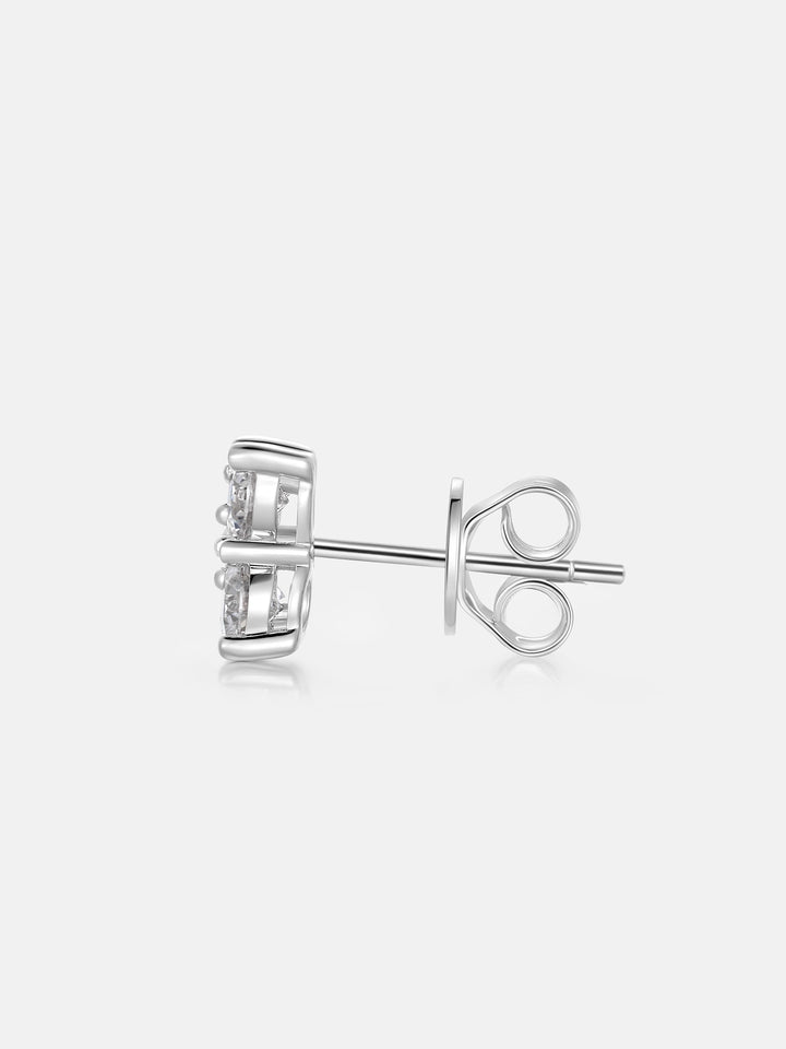 Moissanite Four Leaf Clover Petal Stud Earrings