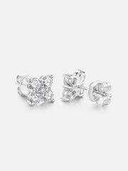 Moissanite Four Leaf Clover Petal Stud Earrings