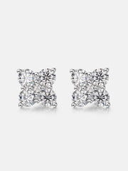 Moissanite Four Leaf Clover Petal Stud Earrings