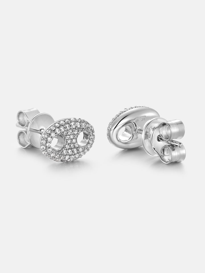 Moissanite G-Link Style Stud Earrings