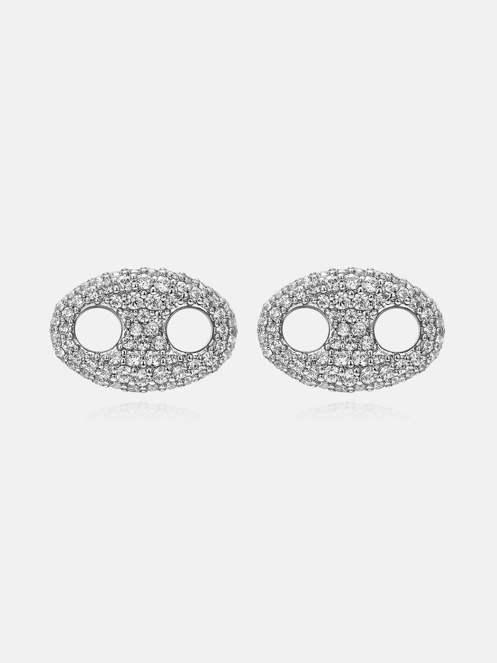 Moissanite G-Link Style Stud Earrings
