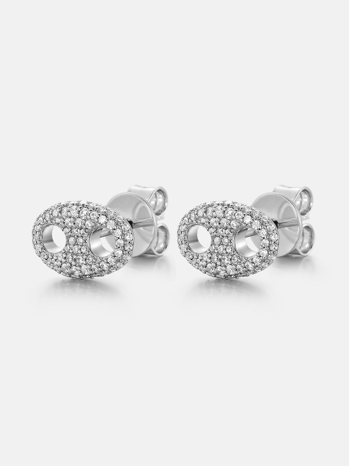 Moissanite G-Link Style Stud Earrings