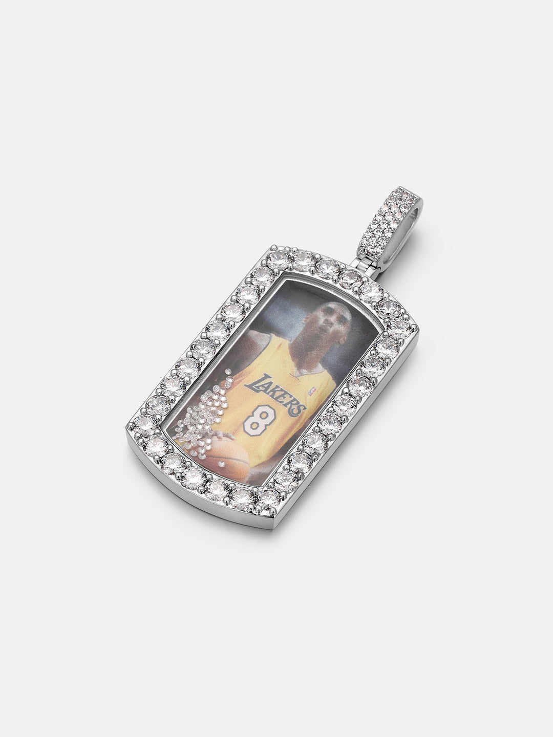 Moissanite Icy-Filled Rectangle Photo Pendant