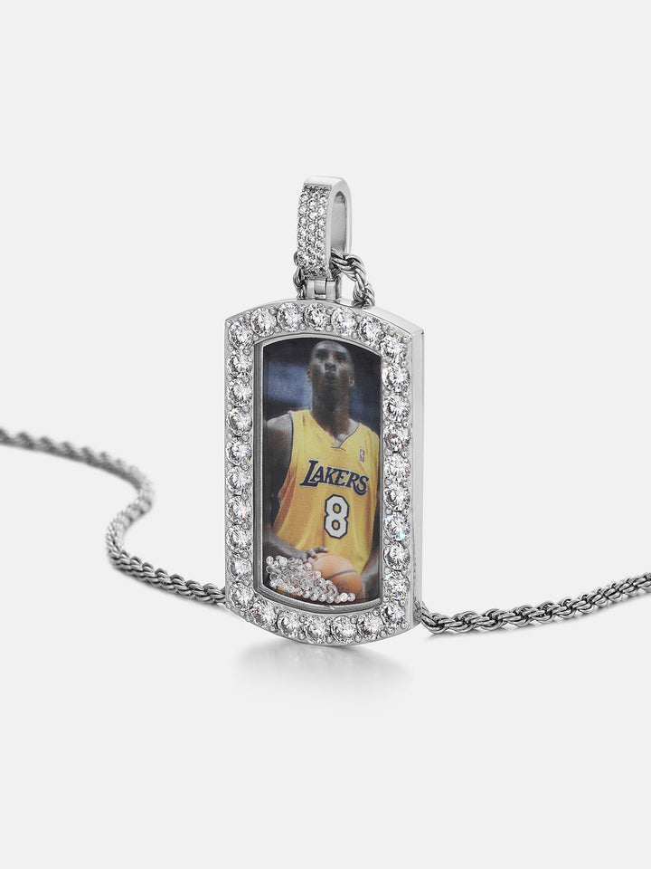 Moissanite Icy-Filled Rectangle Photo Pendant