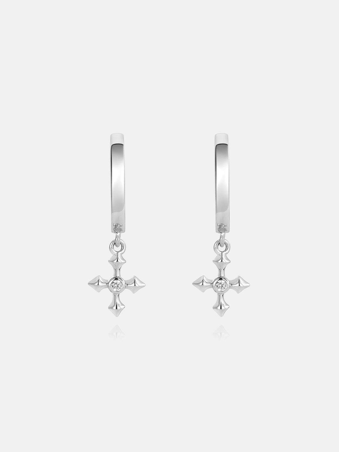 Moissanite Mirco Arrow Cross Hoop Earrings