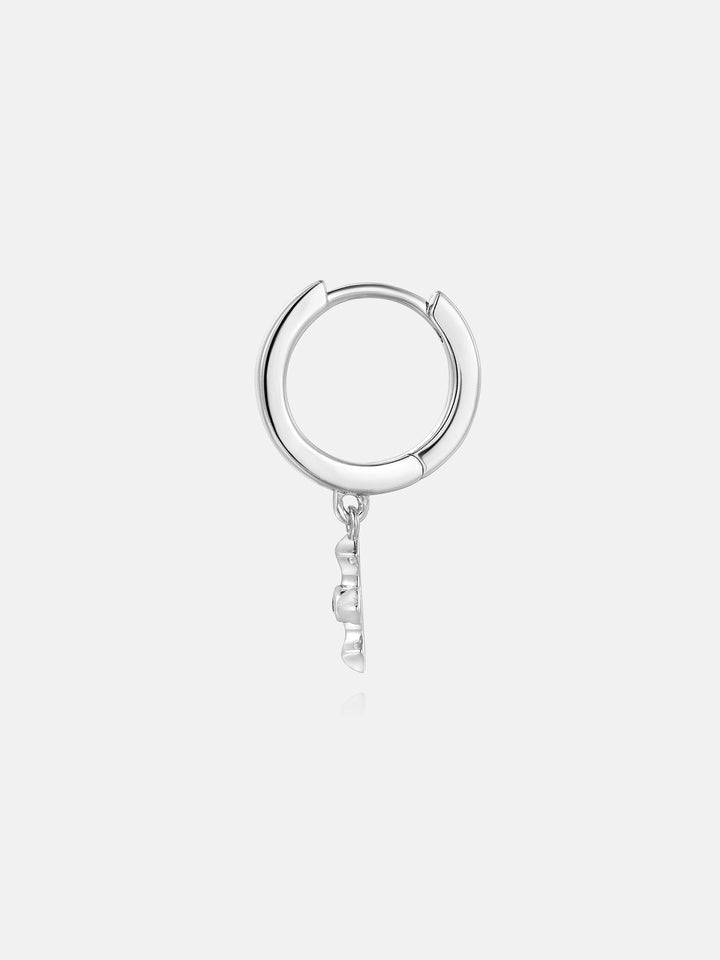 Moissanite Mirco Arrow Cross Hoop Earrings