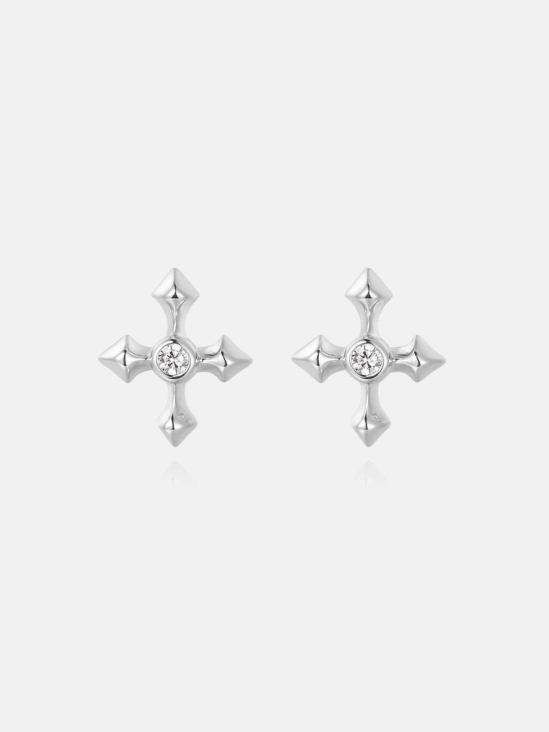 Moissanite Mirco Arrow Cross Stud Earrings