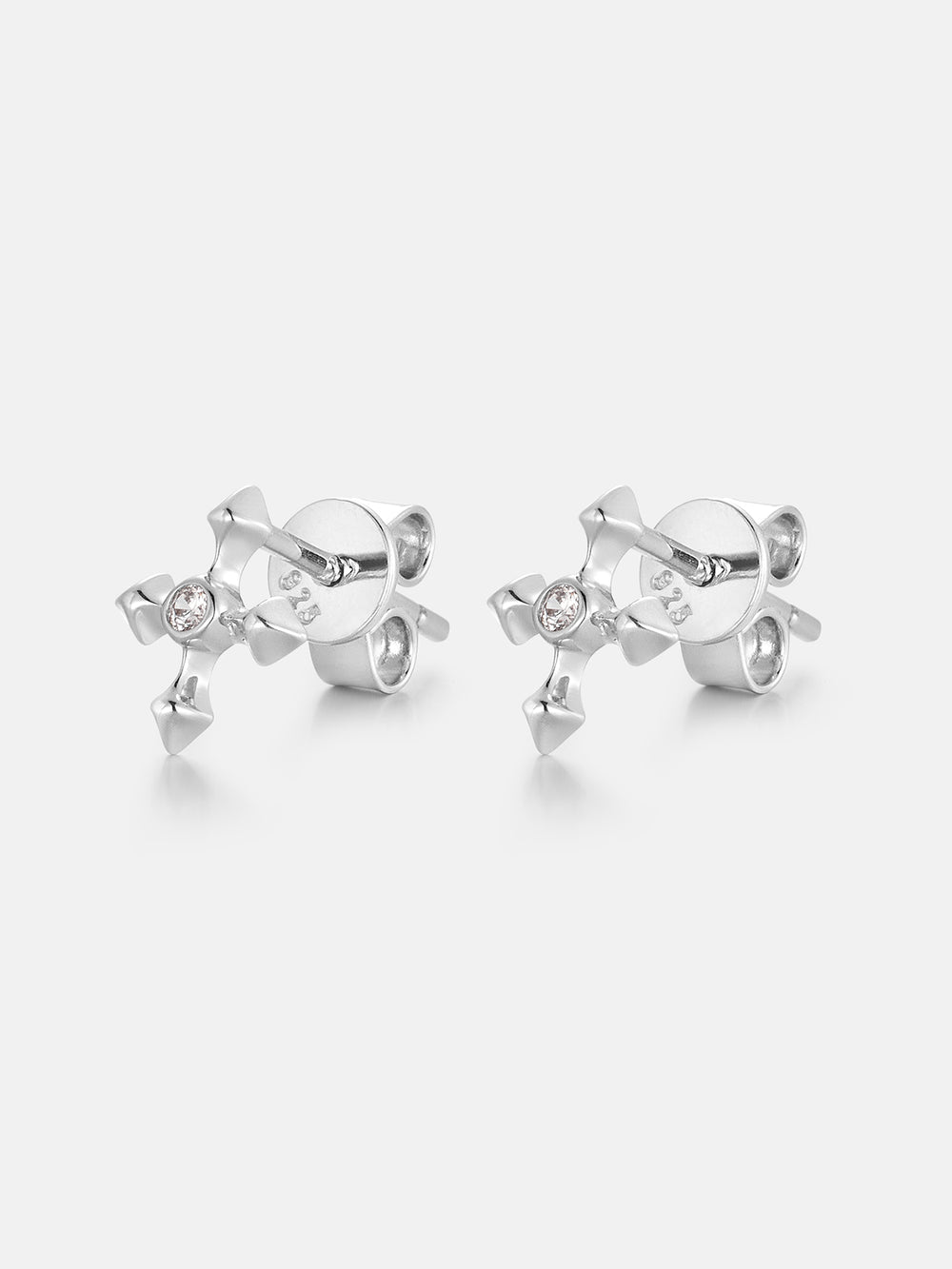 Moissanite Mirco Arrow Cross Stud Earrings