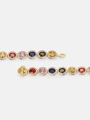 Moissanite Multi-color Oval Gem Bracelet