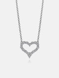 Moissanite Open Heart Adjustable Necklace