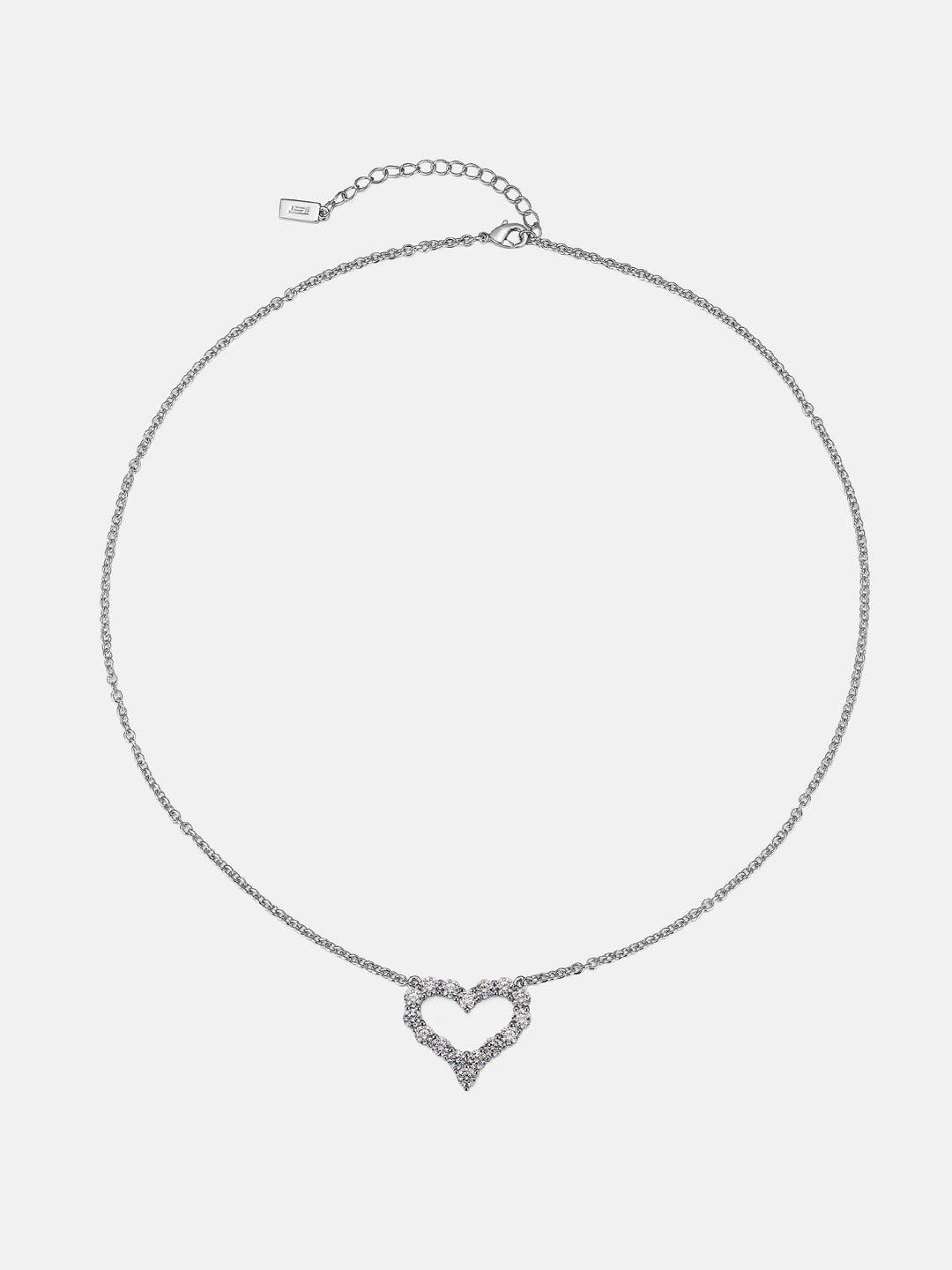 Moissanite Open Heart Adjustable Necklace