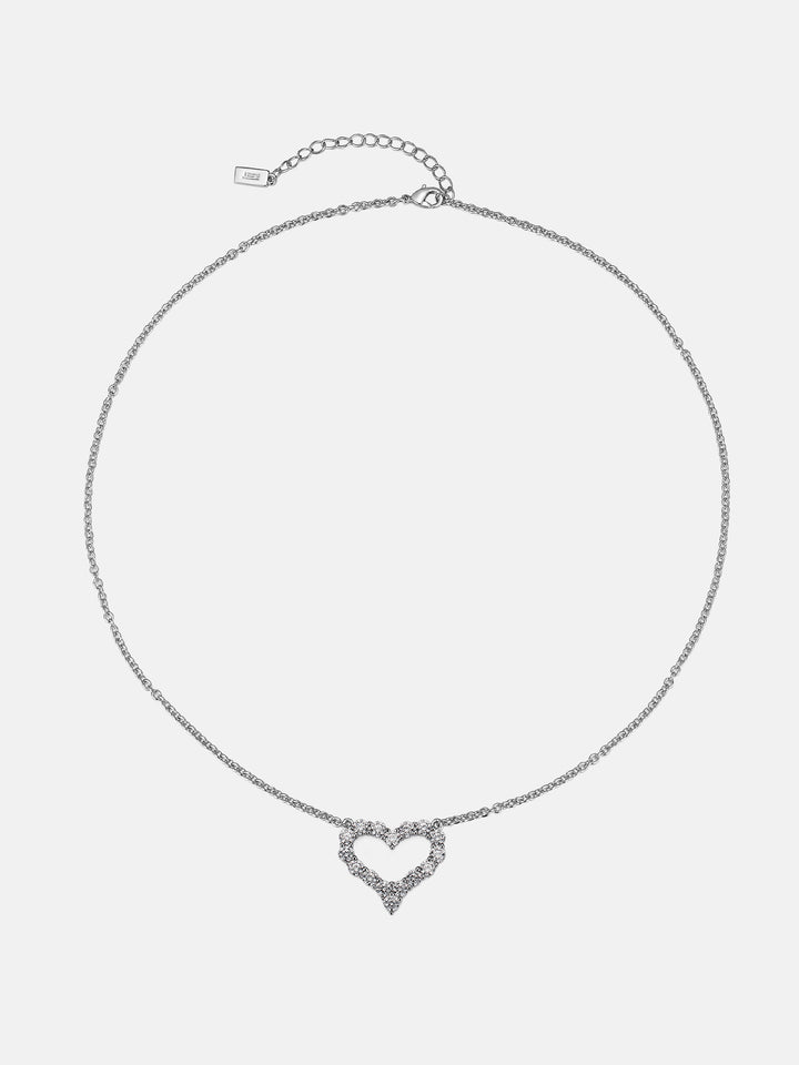 Moissanite Open Heart Adjustable Necklace