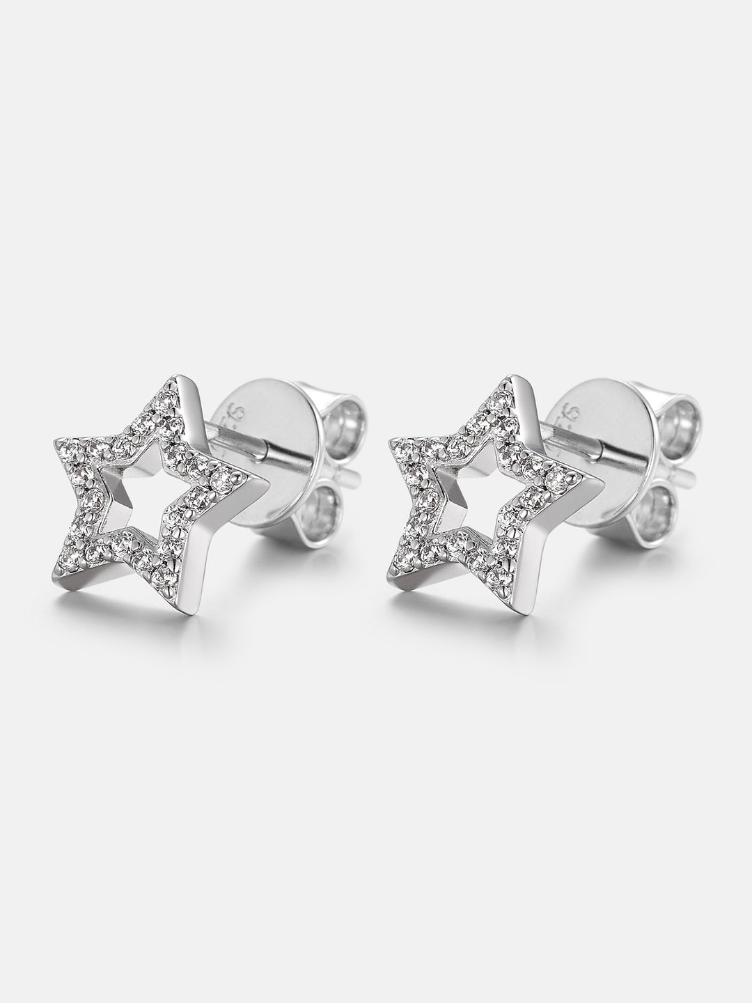 Moissanite Pavé Open Star Stud Earrings