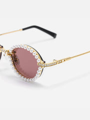 Moissanite Pearl Oval Sunglasses