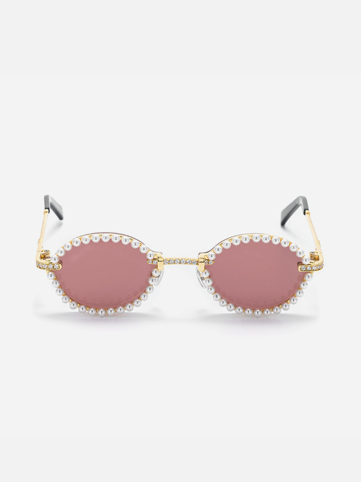 Moissanite Pearl Oval Sunglasses