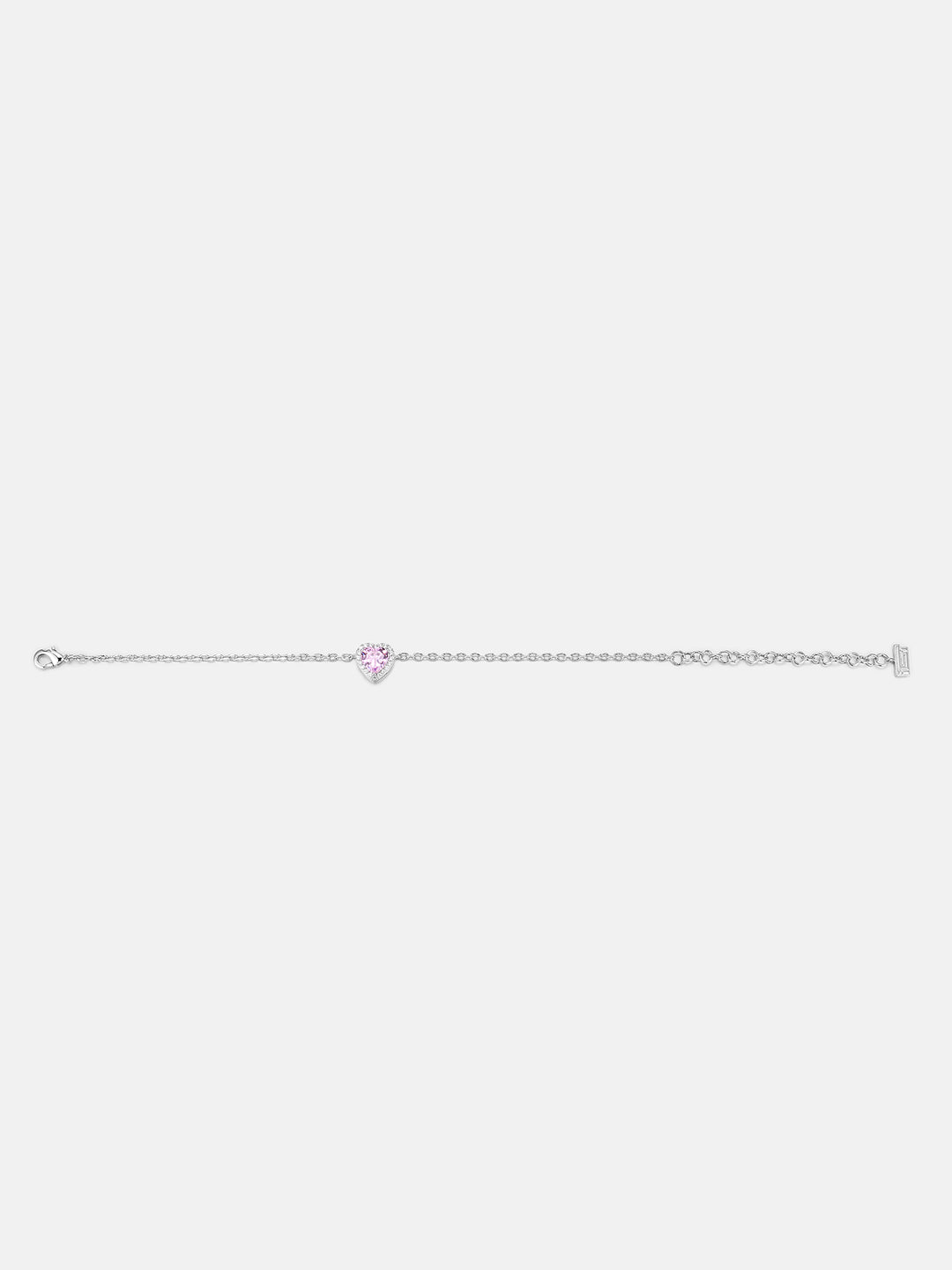 Moissanite Pink Gem Heart Shape Adjustable Bracelet