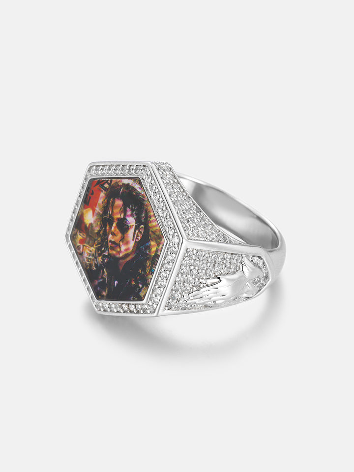 Moissanite Praying Hands Hexagon Photo Ring