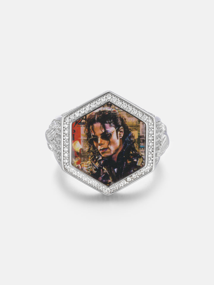 Moissanite Praying Hands Hexagon Photo Ring