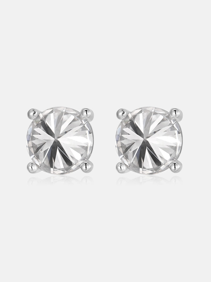 Spiky 2CT Moissanite Reverse Set Round Studs