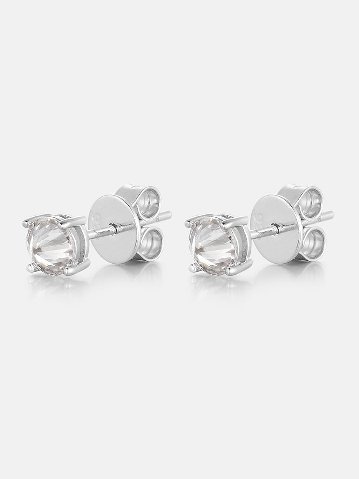 Spiky 1CT Moissanite Reverse Set Round Studs