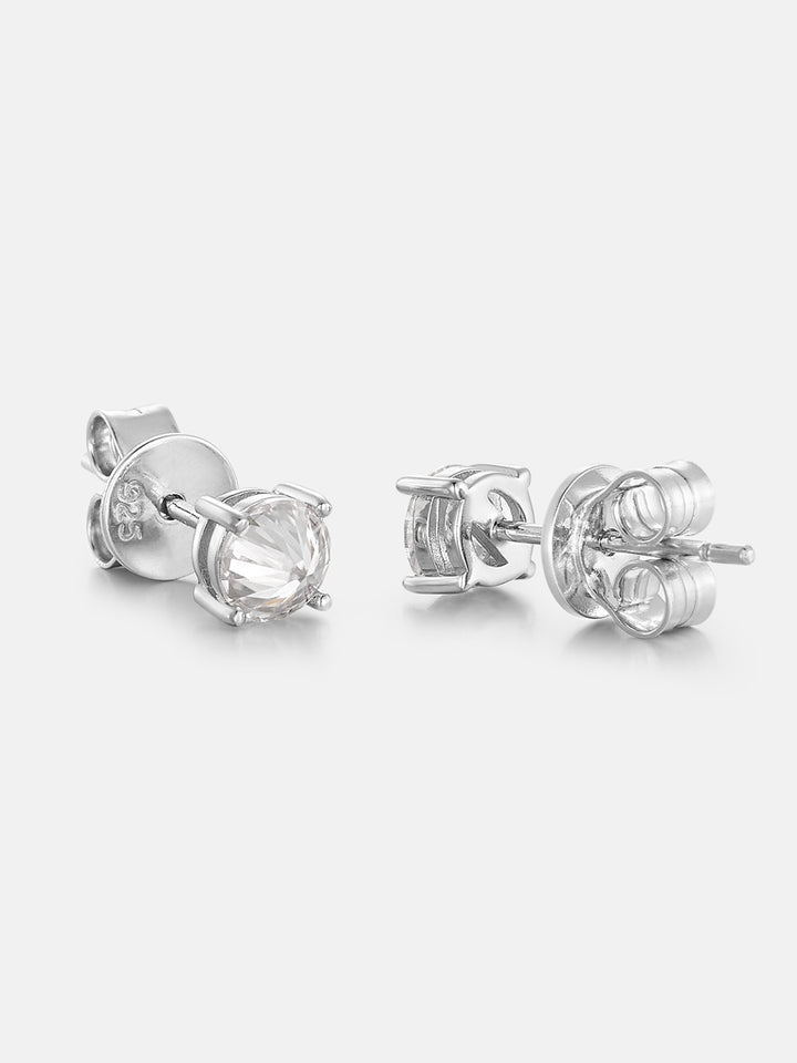 Spiky 1CT Moissanite Reverse Set Round Studs