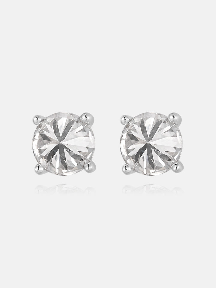 Spiky 1CT Moissanite Reverse Set Round Studs