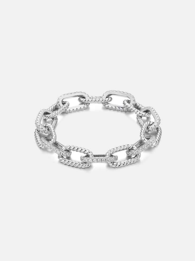 10MM Moissanite Rolo Rope Hybrid Bracelet