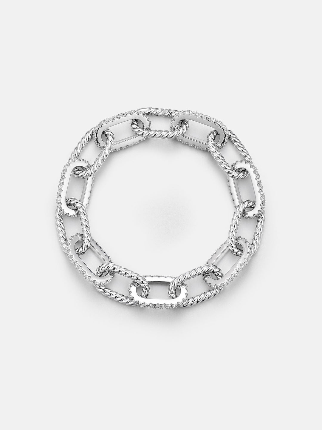 10MM Moissanite Rolo Rope Hybrid Bracelet