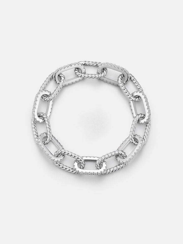 10MM Moissanite Rolo Rope Hybrid Bracelet