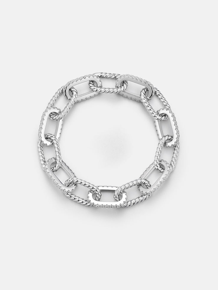 10MM Moissanite Rolo Rope Hybrid Bracelet