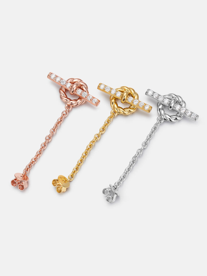 Moissanite Rope Style Drop Stud Earrings