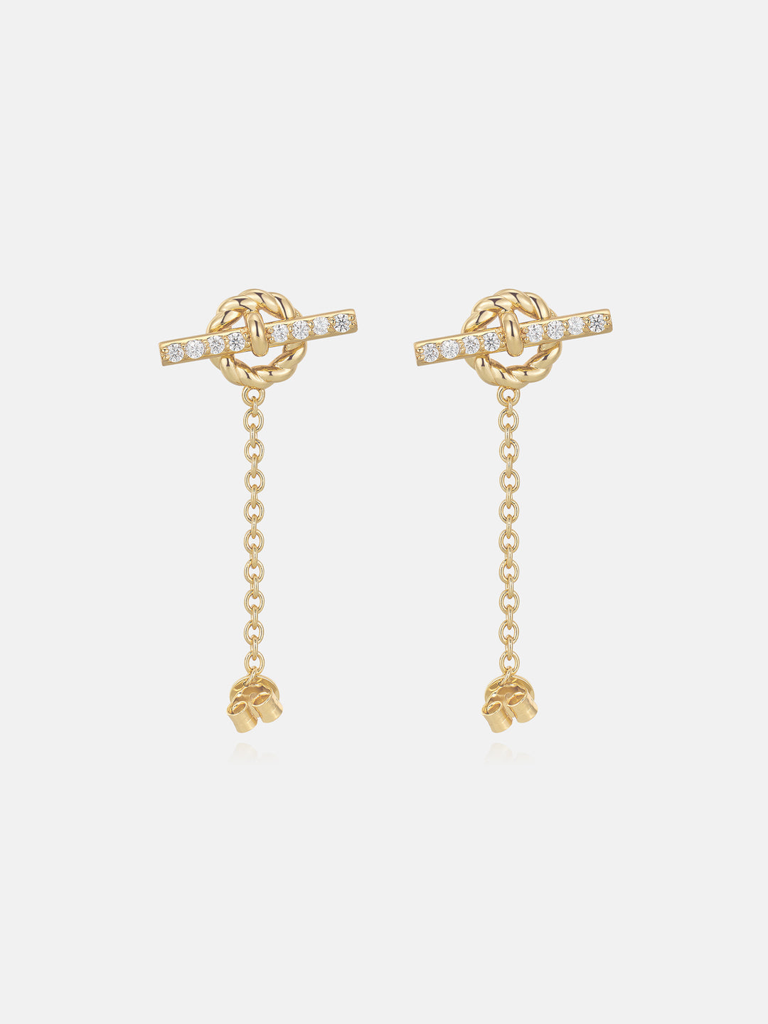 Moissanite Rope Style Drop Stud Earrings
