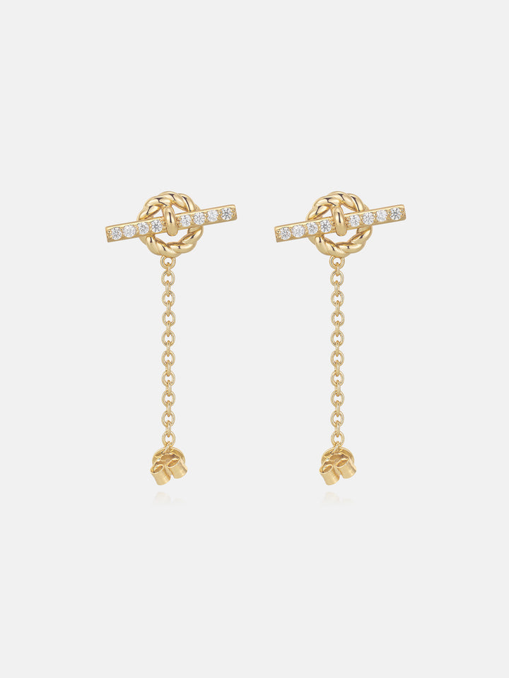 Moissanite Rope Style Drop Stud Earrings