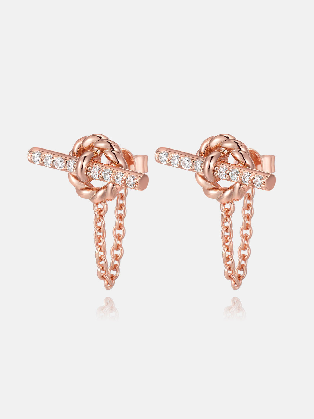 Moissanite Rope Style Drop Stud Earrings