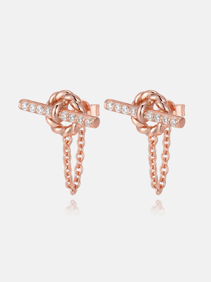 Moissanite Rope Style Drop Stud Earrings