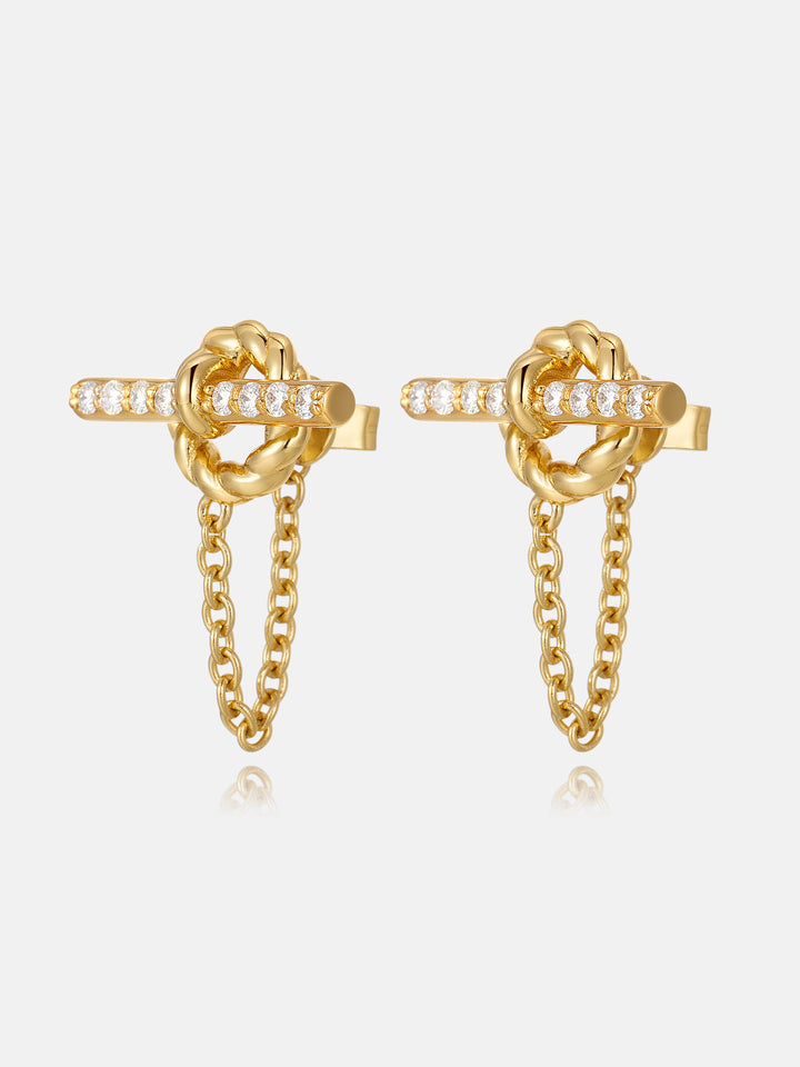 Moissanite Rope Style Drop Stud Earrings