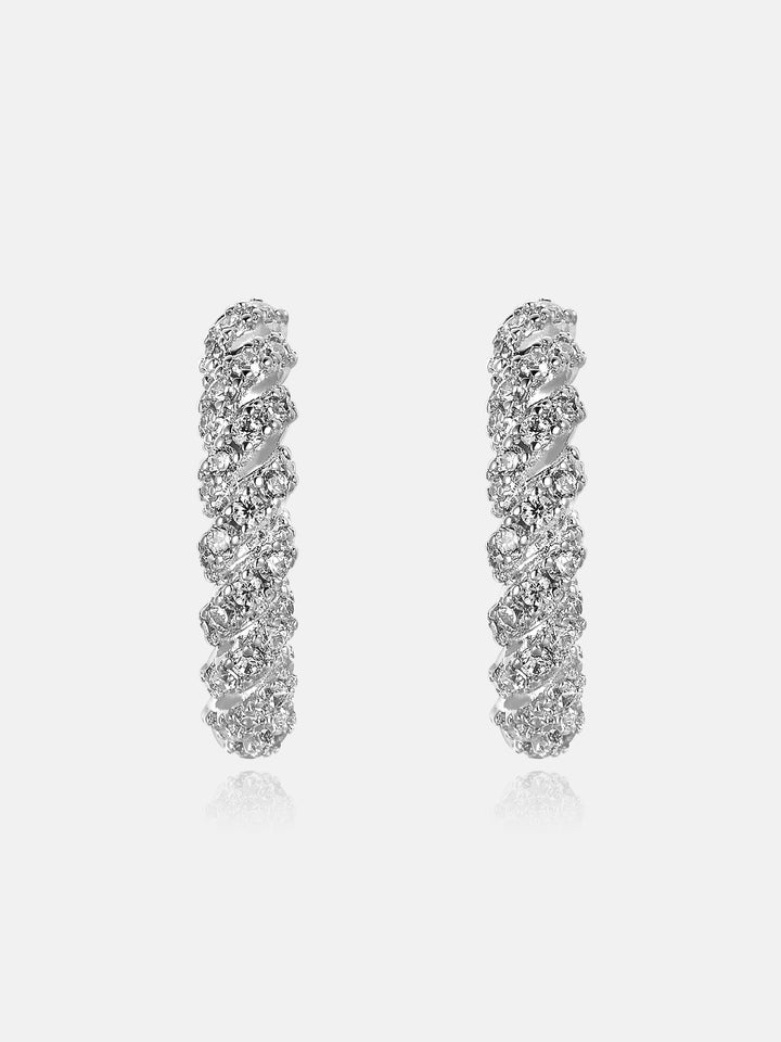 Moissanite Rope Twist Hoop Earrings